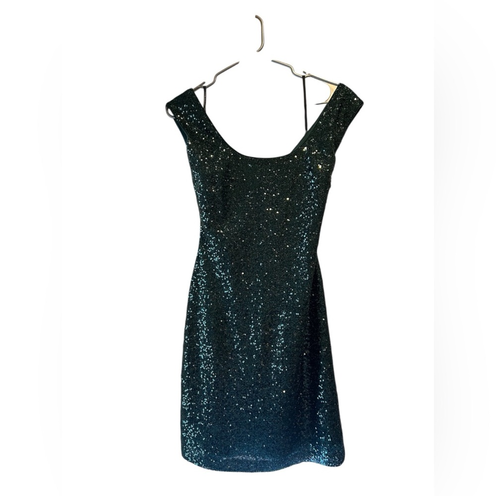 GUESS Sparkling Green Mini Dress - Picture 2 of 4
